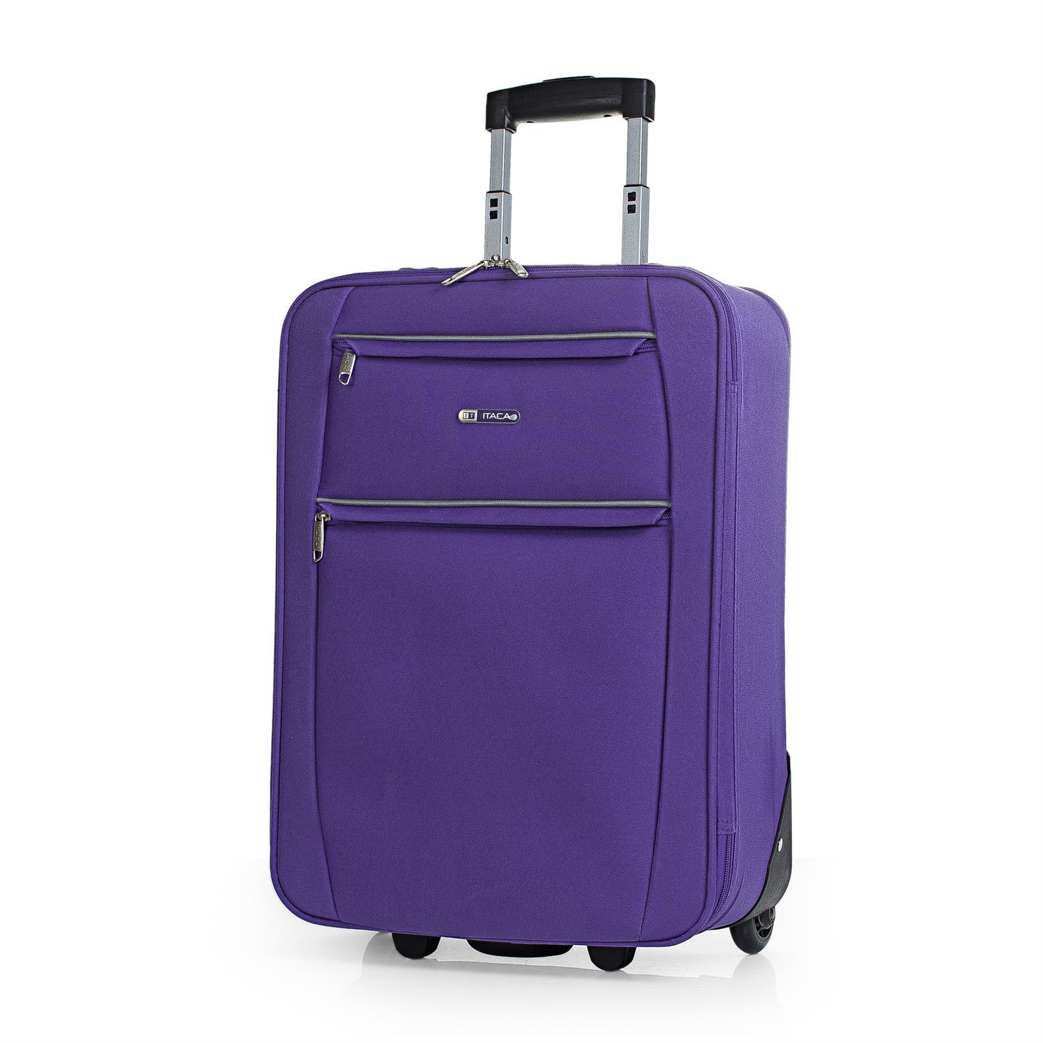 Itaca modèle Cassley valise trolley cabine Semirígida 50 Cm Polyester EVA poignée réglable, 2 poignées 2 roues roulettes faible coût: VIOLET