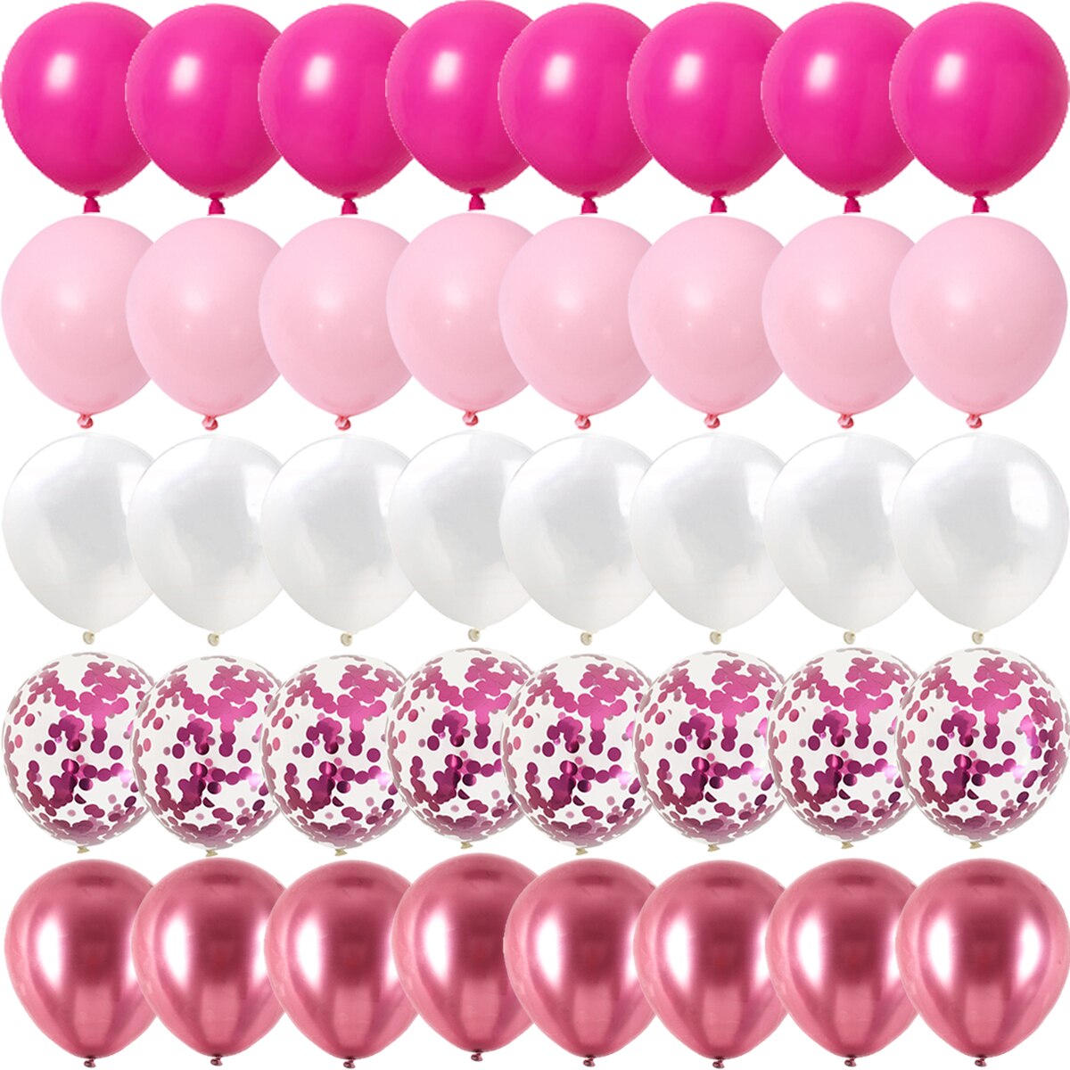 40PCS Rose Pink Metal Latex Bar Confetti Balloons Wedding Decorations Matte Globos Birthday Girl kidParty Decorations Year: Light Grey