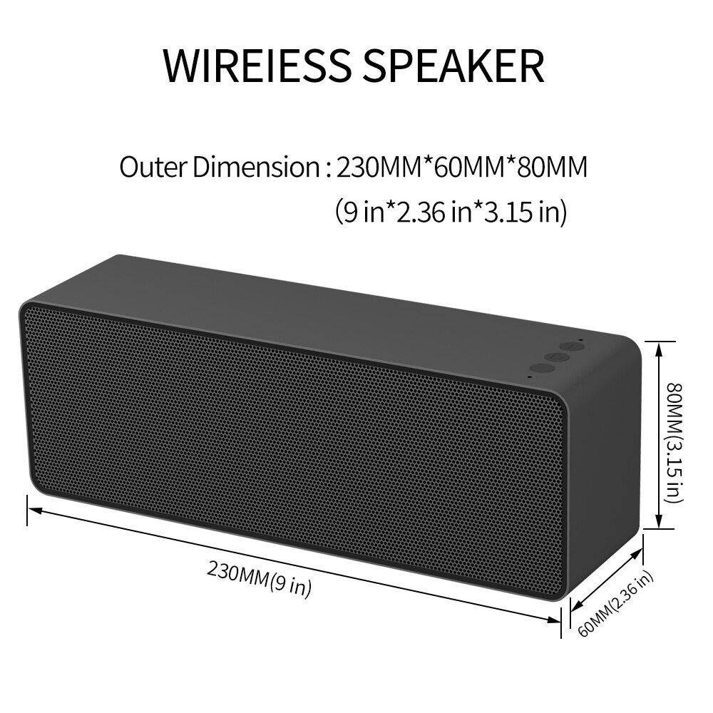 F2 Wireless Powerful Bluetooth Speaker Portable Column Mini Speaker Bluetooth 4.2 Outdoor Column Sound box with TF Card FM Radio