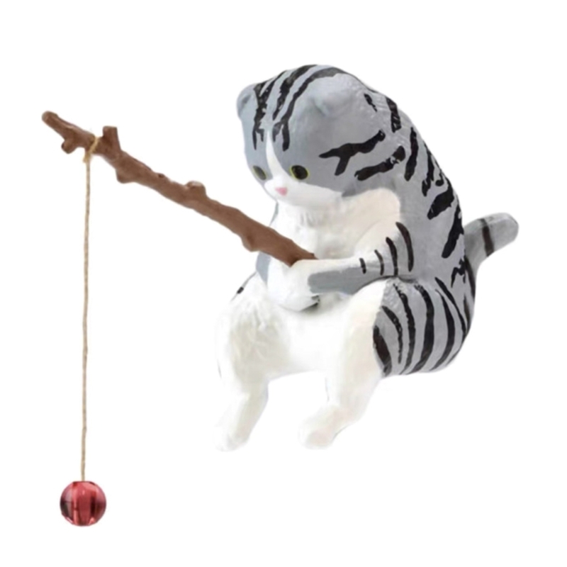 Vissen Kat Ornamenten Aquarium Landschapsarchitectuur Aquarium Decoratie Mini Kat Standbeeld Aquarium Accessoires Huishoudelijke Benodigdheden: WHITE