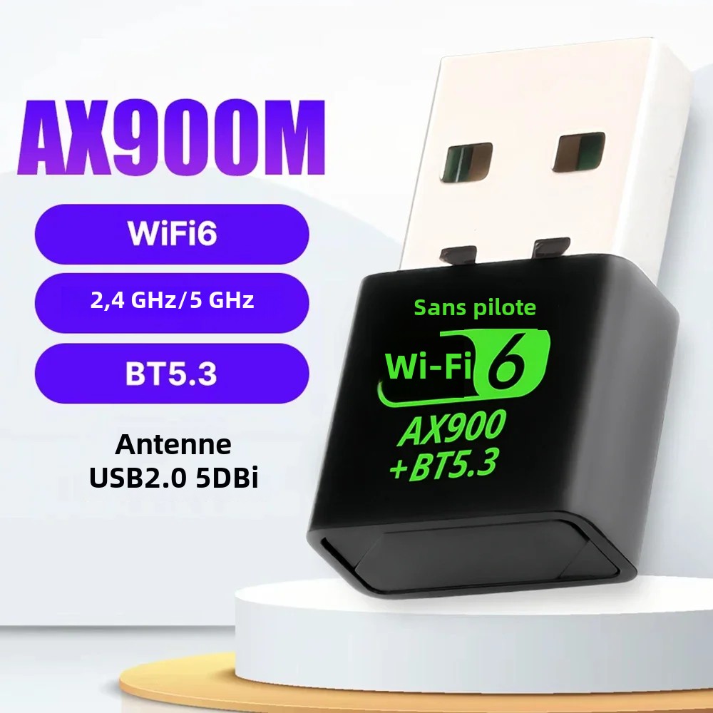 900Mbps USB WiFi Bluetooth 5,3 Adapter 2in1 Dongle Dual Band 2,4G & 5GHz Netzwerk Wireless Wlan Empfänger für Win7/8/10 Delver Kostenloser