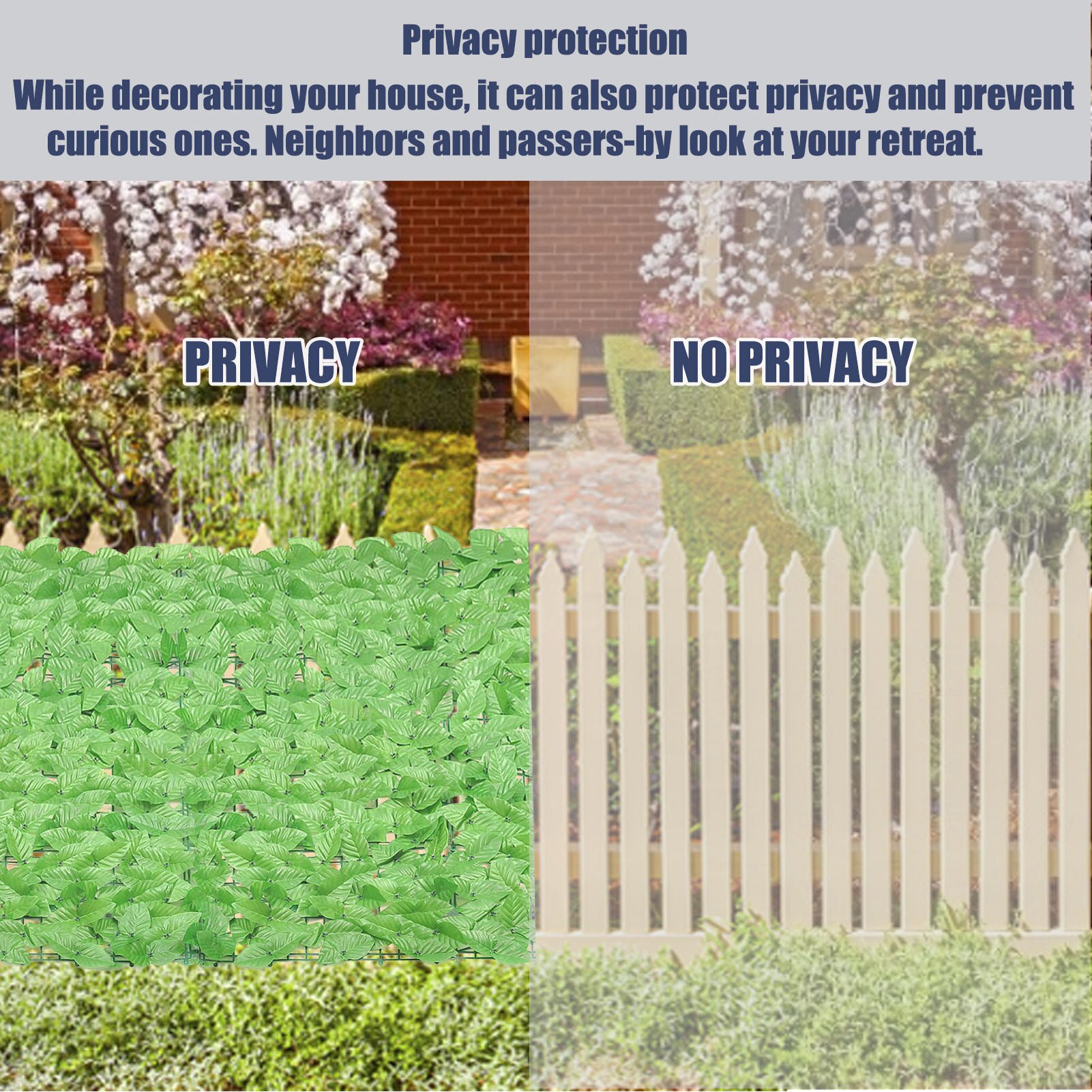 Artificial Leaf Garden Fence Screening Roll UV Fade Protected Privacy Artificial Wall Landscaping Ivy Garden Fence Panel 1X3M