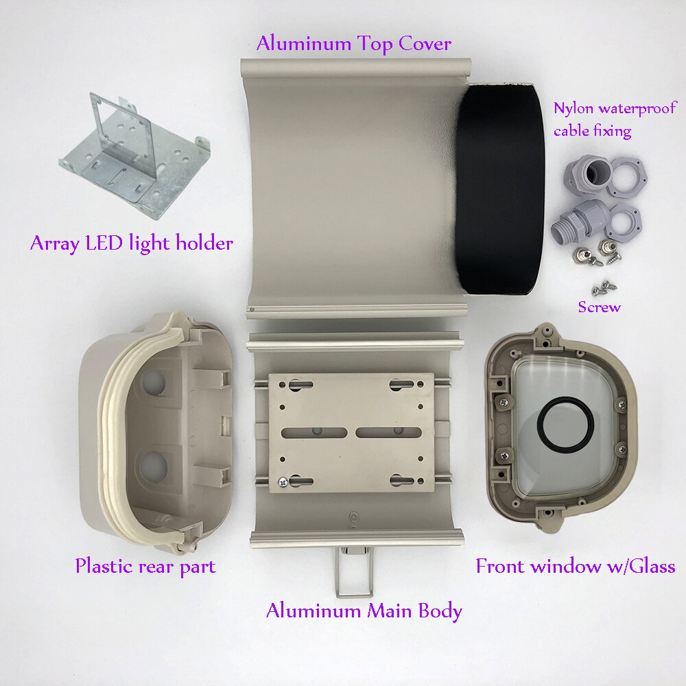 6inch Outdoor Waterproof CCTV Camera Housing Weatherproof Aluminum Alloy Casing Cover with Lens Cutout for Security Box Camera