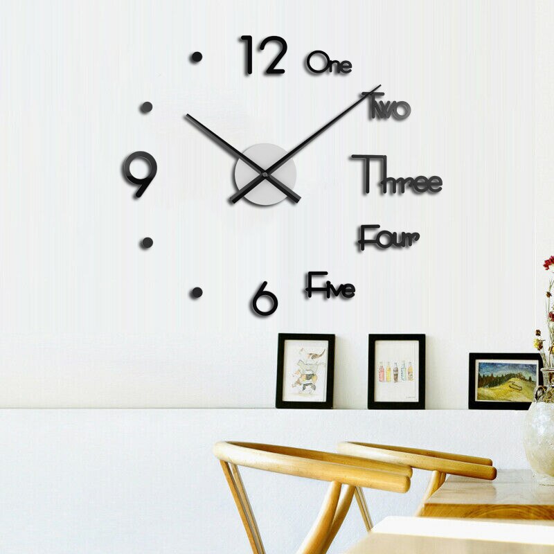 3D Diy Wandklok Modern In Wandklokken Adhesive Acryl Spiegel Muursticker Klok Om Thuis Decoratieve Horloge