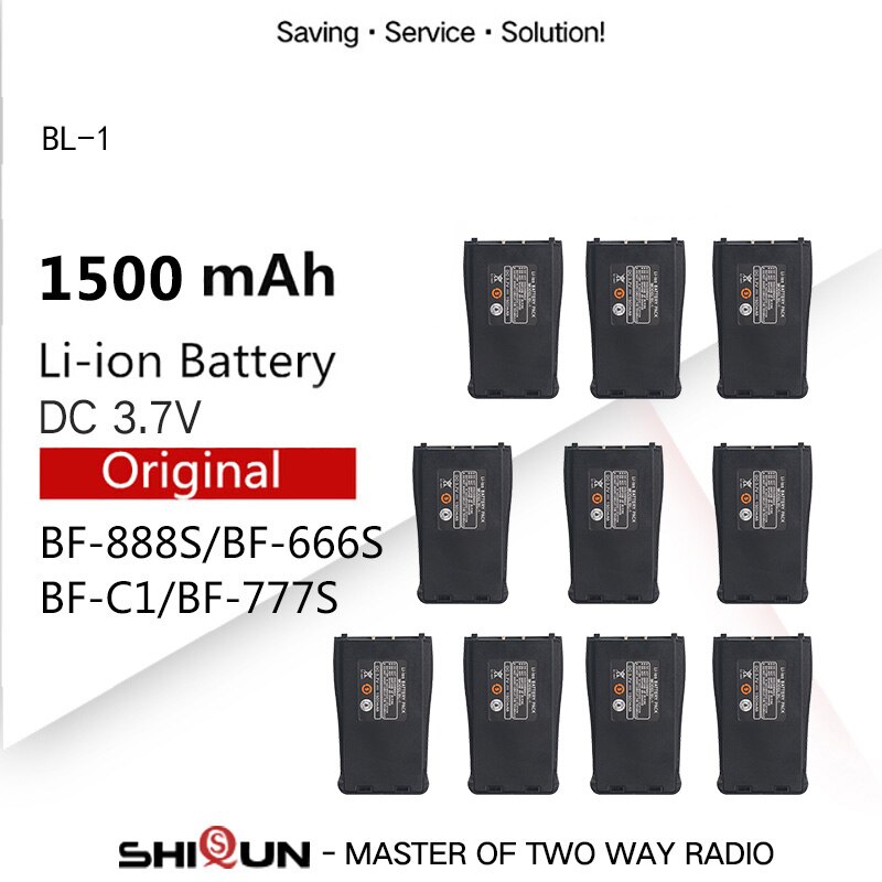 Originele BF-C1 BF-888S Batterij BL-1 En Oplader Voor BF-666S Compatibel Met H777 H-777 BF-777S Bf 888S Baofeng 888S accessoires: 10 PCS