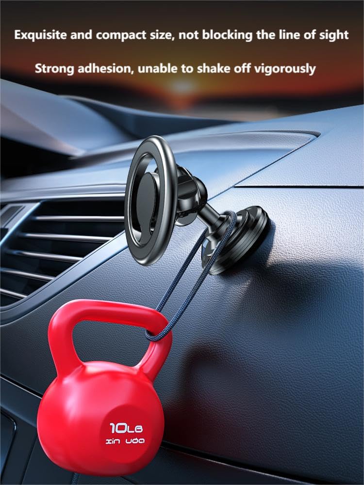 magnetische telefoonstandaard, draaibaar dashboard zwart, montagesteun GPS mobiele beugel in auto voor Macsafe iPhone 15 14 13 12