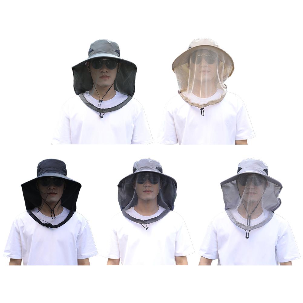 Opvouwbare muggenhoed met verborgen net Mesh Repellent Insect Bee Protection Casual Outdoor Zonnebrandcrème Vismuts Panamahoed