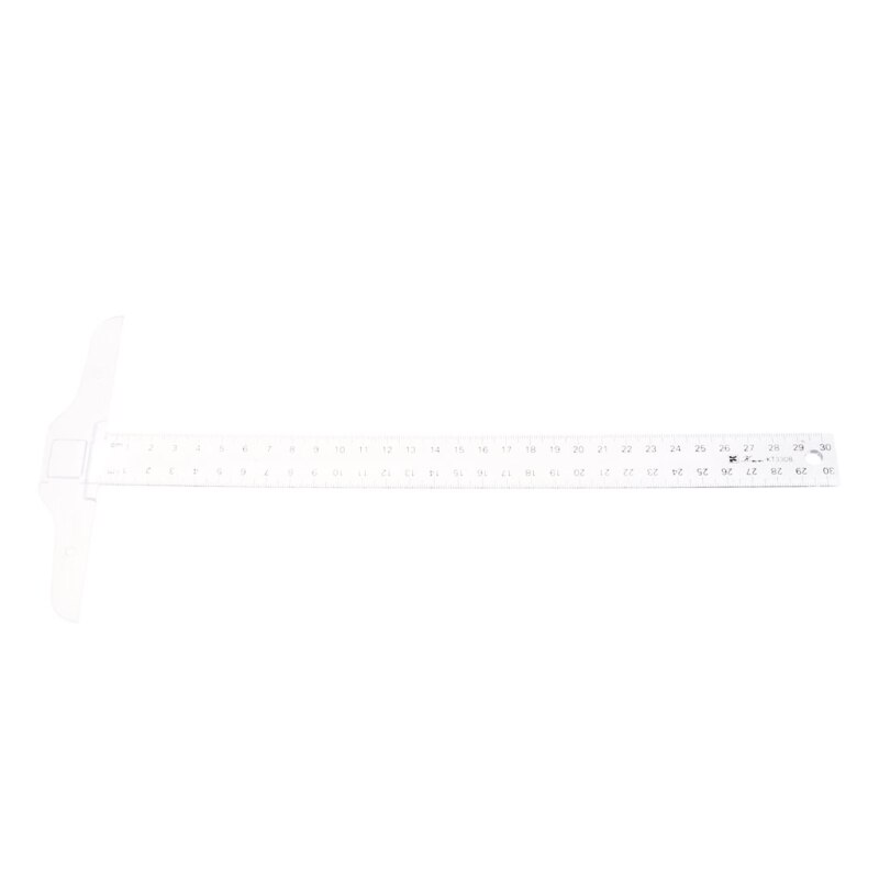 30cm 12'' Plastic Metric T Square Double Side Ruler Tool Measurement Measuring J0PD