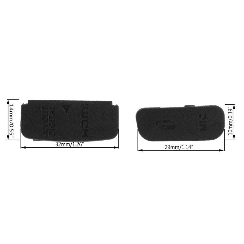 Interfaz USB AV OUT micrófono HDMI cubierta inferior de la puerta de goma para cámara Canon 600D