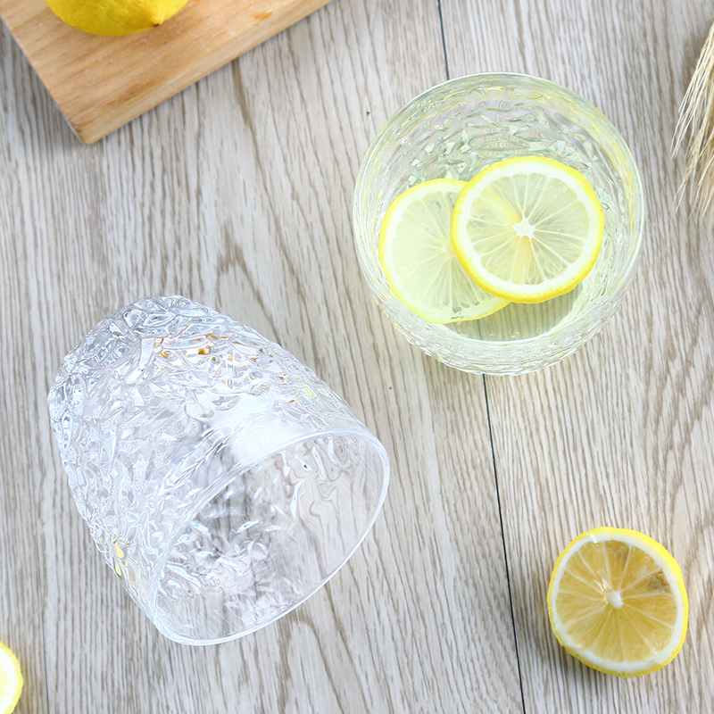 2 stk gennemsigtigt relief glas kop bar øl whisky vin juice glas hjemmekontor drikkeglas drinkware 300ml szklanki