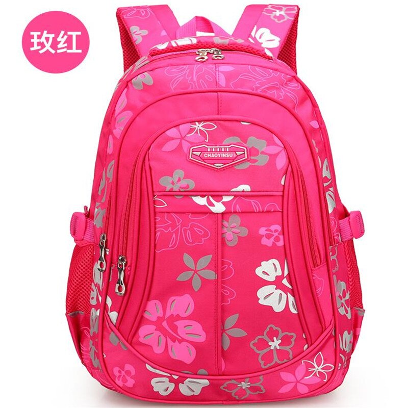 Grande capacité enfants sacs d'école pour adolescents filles sac à dos étanche durable et respirant sac à dos scolaire: Red S