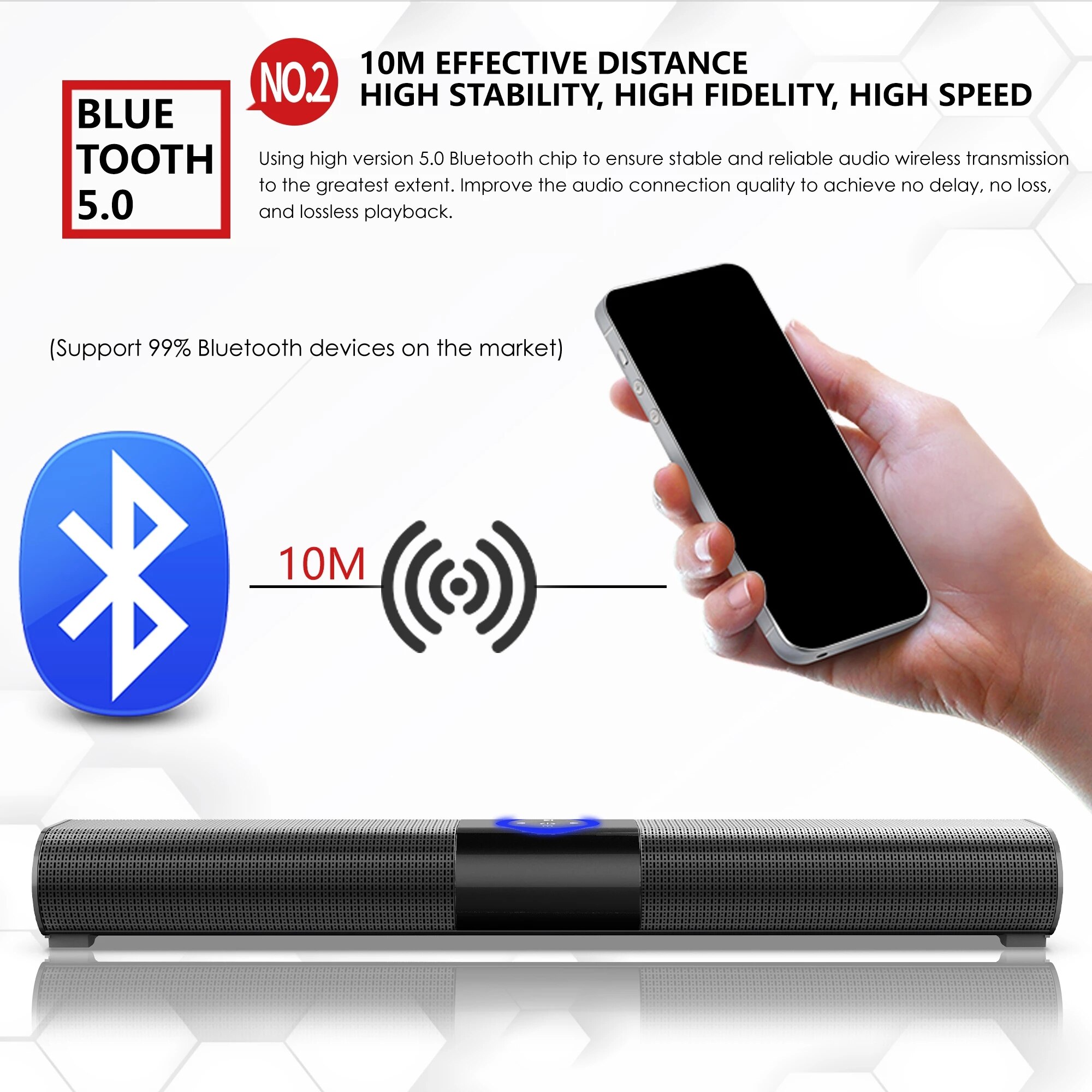 Wall-mounted Wireless Column Home Theater TV Soundbar Portable Bluetooth Speaker For Computer Speakers Subwoofer Music Center