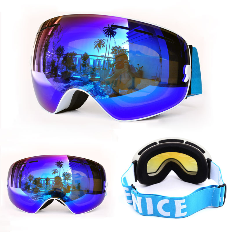 Anti-fog Ski Goggles UV400 polarized Ski Glasses Double Lens Skiing Snowboard Snow Goggles Ski Eyewear With case for Man women