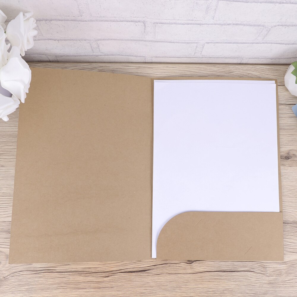 20pcs A4 Kraft Paper Presentation Folder Project File Document Folder Office Accessories (Kraft Paper)