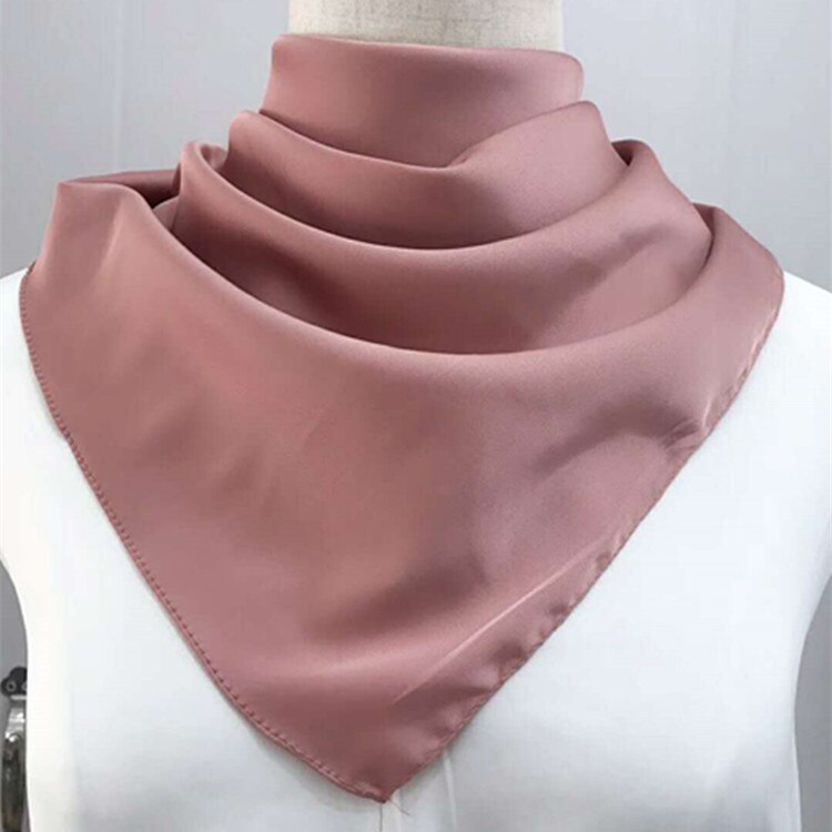 70*70 Cm Bandana Hoofddoek Voor Vrouwen Zijde Satijn Haar Sjaals Vrouwelijke Leuke Zakdoek Hals Sjaals Voor Dames groen Zwart Wit: Dark pink
