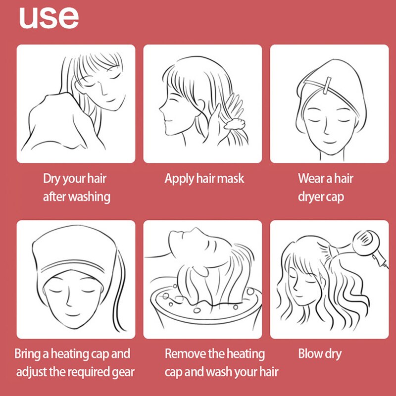 Máquina de vapor con tapa térmica para el cuidado del cabello, máquina de vapor eléctrica para el cuidado del cabello, con 3 engranajes de aceite horneado