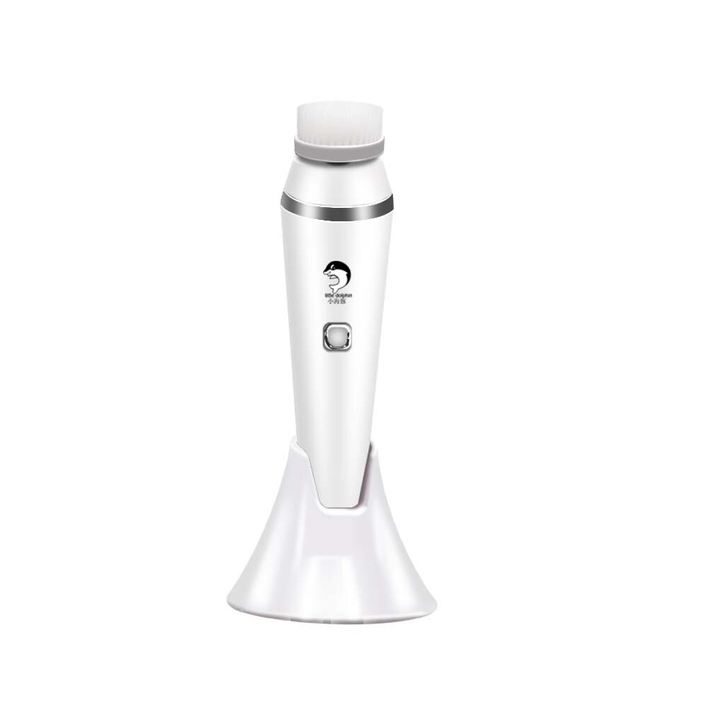 3 en 1 Gezichtsreiniging Borstel rodillo masajeador Diepe Reiniging... Roterende Zachte Peeling masaje Elektrische Gezicht Borstel 5: White