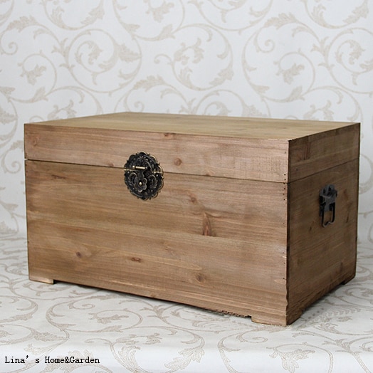 Handcrafted Solid Shabby Chic Wood Storage Box Trunk Chest