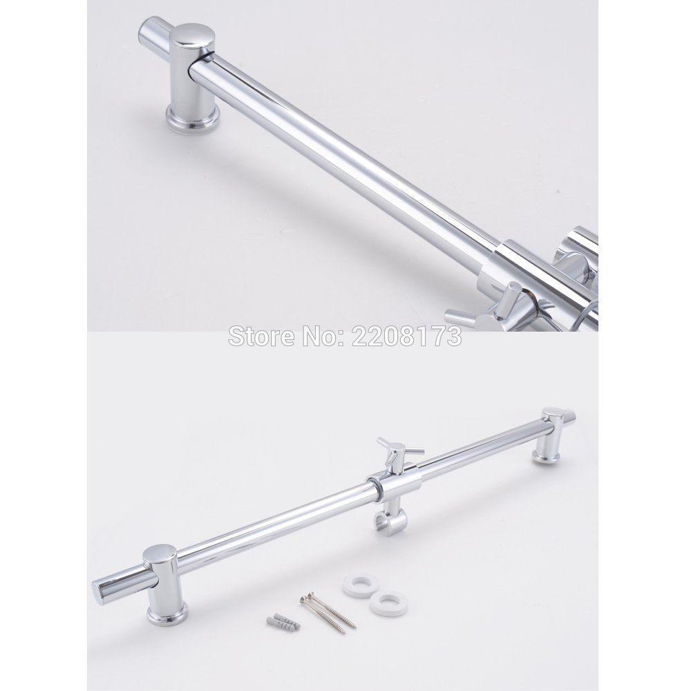 Accesorios de baño de estilo moderno, barra de tobogán de acero inoxidable con soporte de ducha de mano de latón, ángulo de altura ajustable