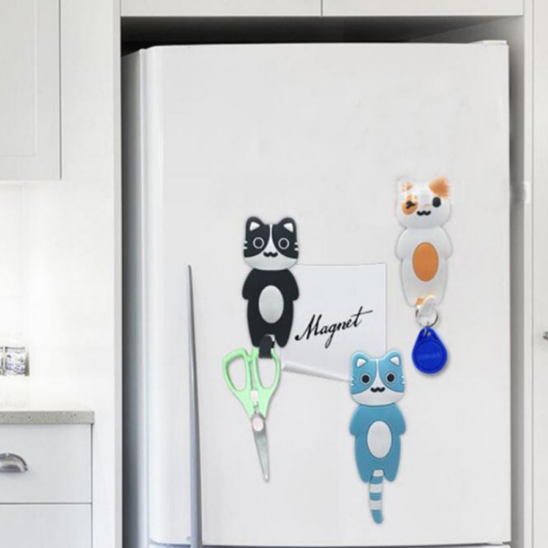 Sød krog køleskab tilbehør tegnefilm kat kroge køleskab souvenir hjem køkken mærkat magnet indretning klistermærke m