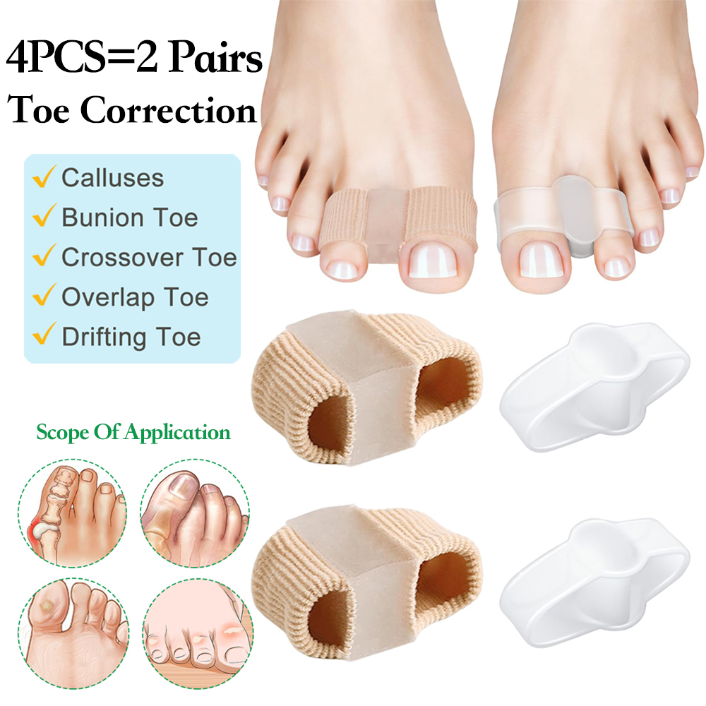 2 Paar Teen Separator Hallux Valgus Bunion Corrector Orthesen Voeten Bot Duim Versteller Correctie Pedicure Voeten Stijltang