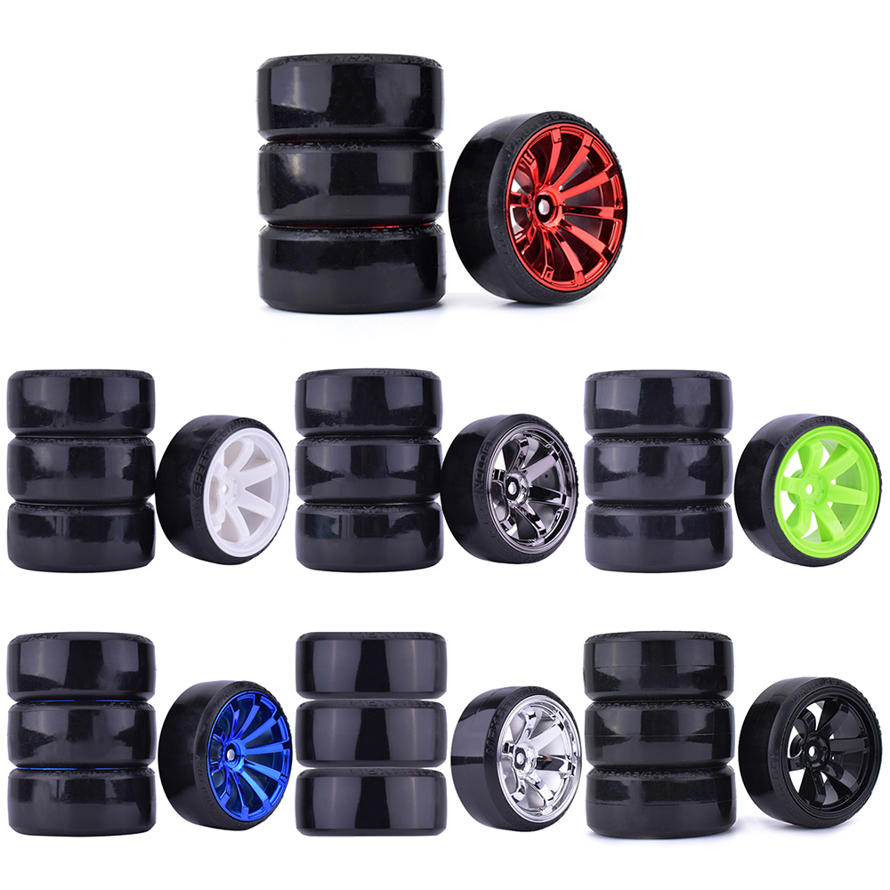 4 Roues RC En Caoutchouc Pour Voiture 1/10 – Pneus Haute Vitesse, Accessoires De Mise à Niveau Pour Modèles Télécommandés