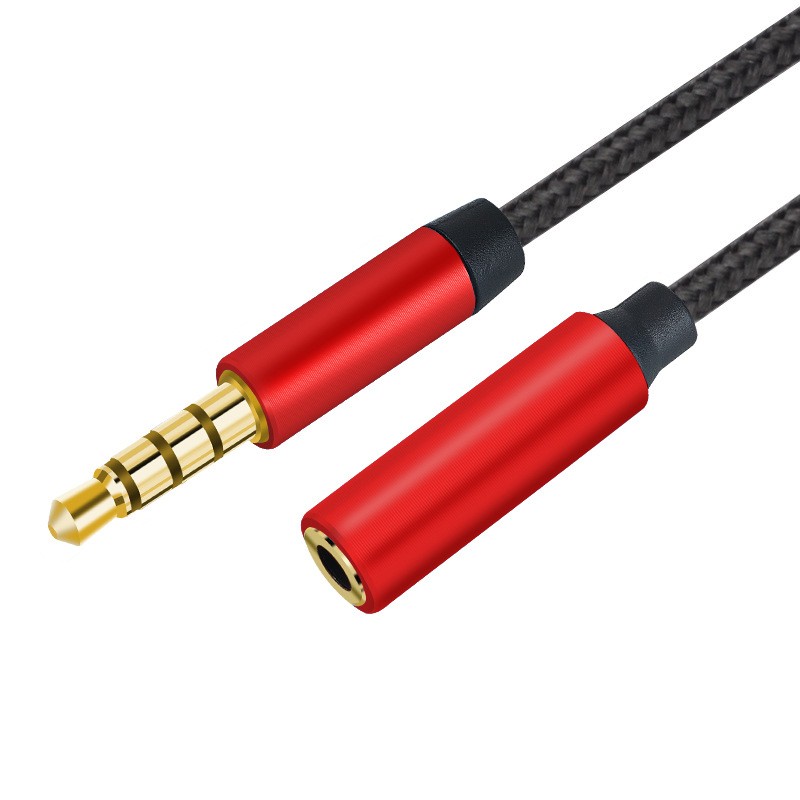 3,5 mm jack aux audio man-vrouw verlengkabel 4-polig met microfoon stereo compatibel voor pc hoofdtelefoon auto luidspreker microfoon