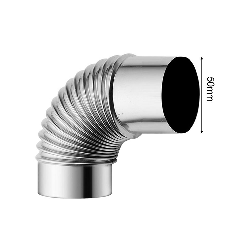 1 Uds. Tubo de codo de chimenea de 90 grados, revestimiento de chimenea curva de acero inoxidable, tubo de estufa múltiple, calentador de agua a Gas, salidas de tubo de escape: Negro
