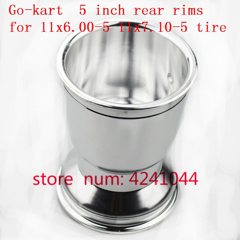 Kart 5 tommer flanger aluminiumslegering baghjulsnav brug 11 x 7.10-5 11 x 6.00-5 dækpas pendel bil 3 hjul 4 hjul drivbil gokart