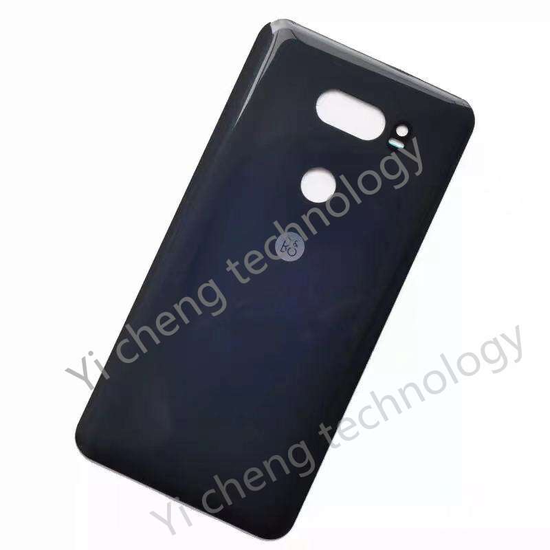 Cubierta trasera de batería para LG V30 + Plus H930 H930G, carcasa de Panel de vidrio para puerta trasera, con pegatina adhesiva, piezas de repuesto: Sliver No Lens