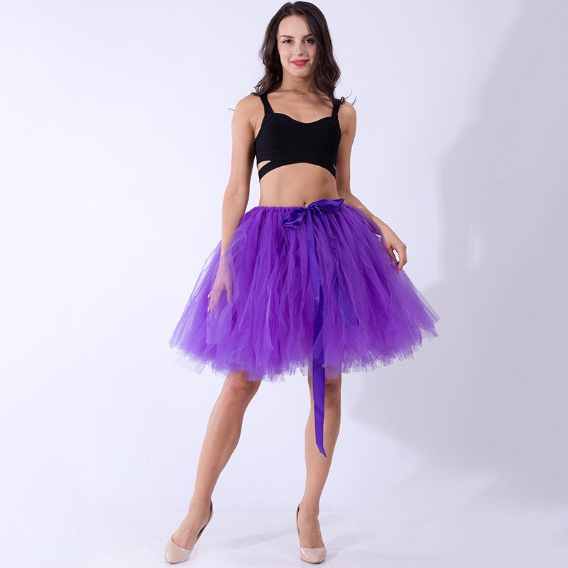 15 Kleuren Vrouw Petticoat Crinoline Bridal Onderrok Petticoat Dance Rockabilly Lolita Petticoat Bruiloft Rok: Purple