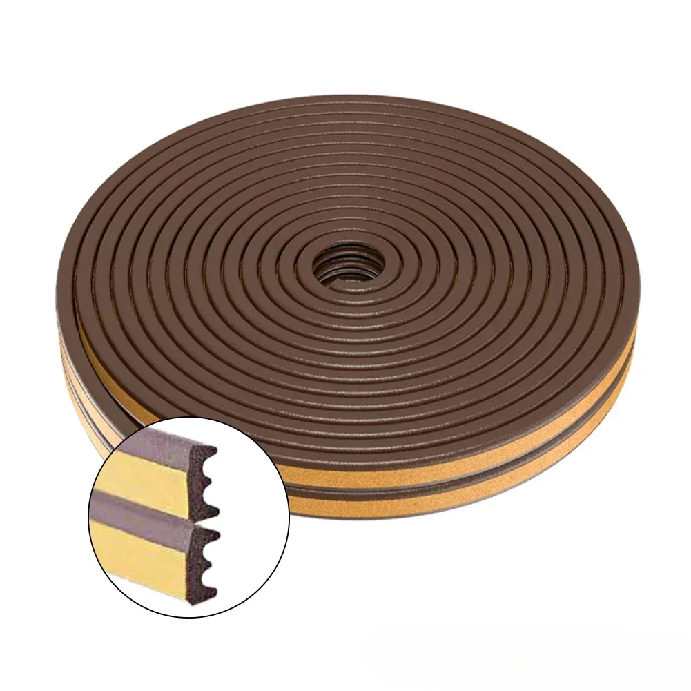 5M/10M Door Window Seal Strip DIEP Self-adhesive Acoustic Foam Sealing Strip Tape Insulation Windproof Rubber Weatherstrip: Gold / 10M