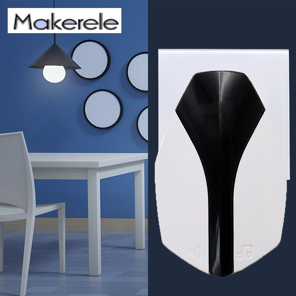 EU Plug Wireless Self-powered Smart LED Light Doorbells Button and Receiver No Battery Requiring with 1/2 Button 1/2 Receiver