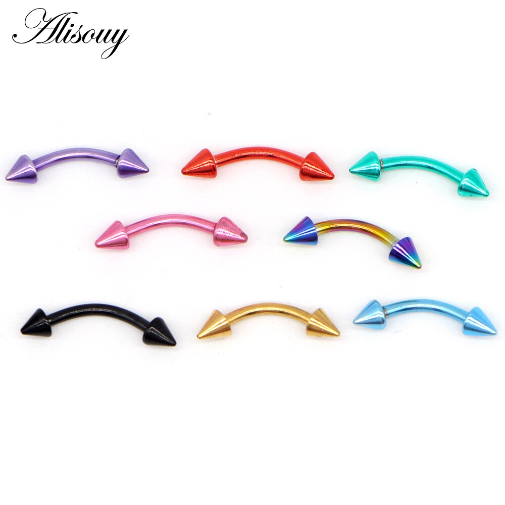 Alisouy 1pcs 16G Titanium Anodized Stainless Steel Body Jewelry Helix Piercing Ear Eyebrow Jewelry Nose Lip Captive Rings