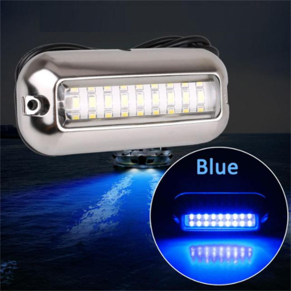 27 42 Led Rvs Boot Bovenlicht Onderwater Ponton Marine Boot Accessoires Licht Waterdichte Marine Licht: Blauw / 42LED