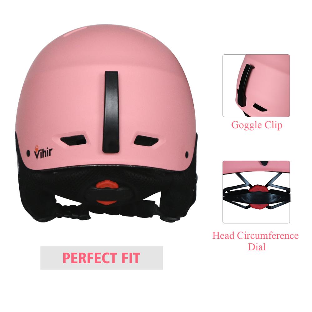 Vihir Einstellbare Dial Outdoor Sport Schnee skifahren und snowboardingHelmet Integral geformten Ski Helm Erwachsene Kinder