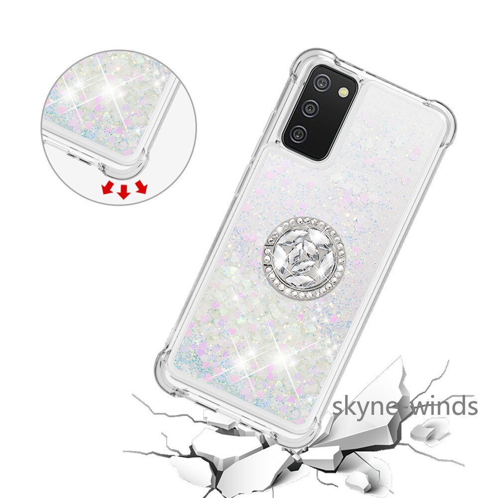 For Samsung Galaxy A 02S A02S EU US SM-A025F/DS rhinestone ring buckle anti-fall quicksand phone case for SM A02S cover coque