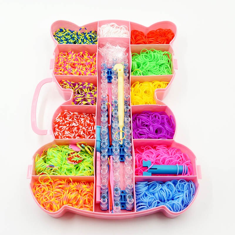 DIY Hand Made Rubber Bands Twist Loom Set Rubber Loom Bands Kits Friendship Bracelet Maker Making Kit for Kids In Stock