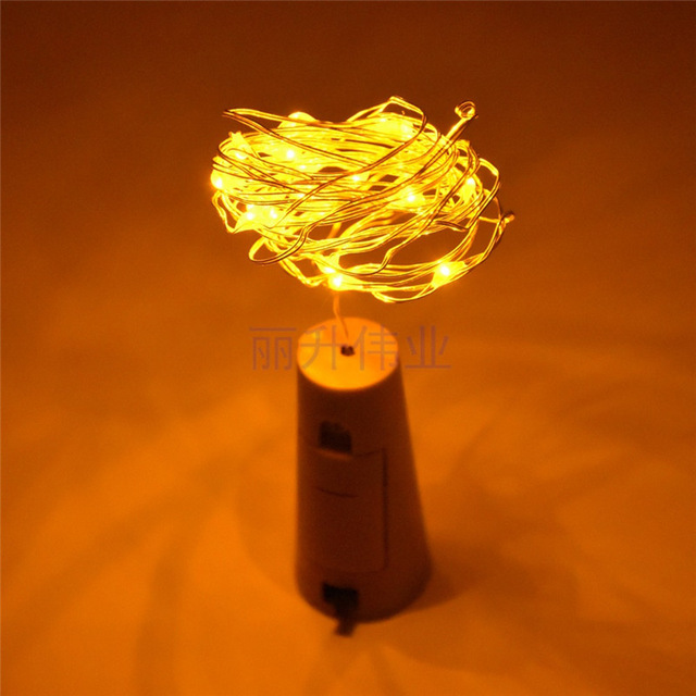 1M 2M Wine Bottle Light Cork Shape Battery Copper Wire led String Lights for Bottle DIY LED Bulbs Outdoor Christmas Tree Wedding: Yellow / 2M 20LEDS