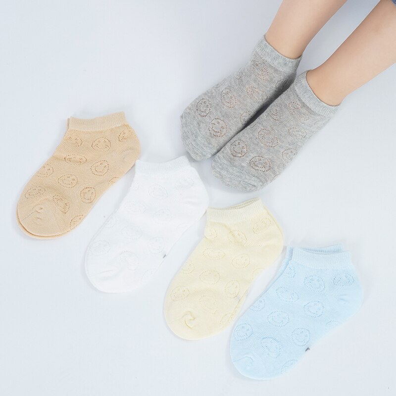 5Pairs Sokken Pack Lente Zomer Leuke Sokken Kinderen Sokken Ademend Mesh Hollow Out Korte Sokken Kinderen Jongens Meisjes Enkel sokken: XH / 0-2T