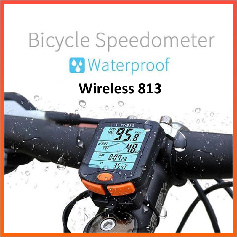 Draadloze YT 813 Waterdichte MTB Bike Fietsen Kilometerteller Stopwatch LED Digitale Rate Fiets Computer Snelheidsmeter