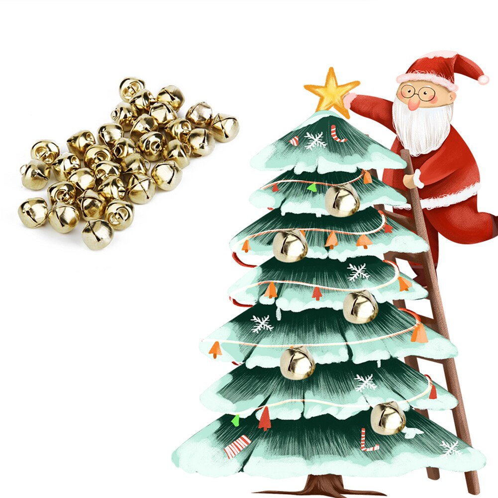 50Pcs Diy Jingle Bells Aluminium Losse Kralen Kleine Voor Festival Thuis Party Kerstboom Decoratie Ambachten Accessoires