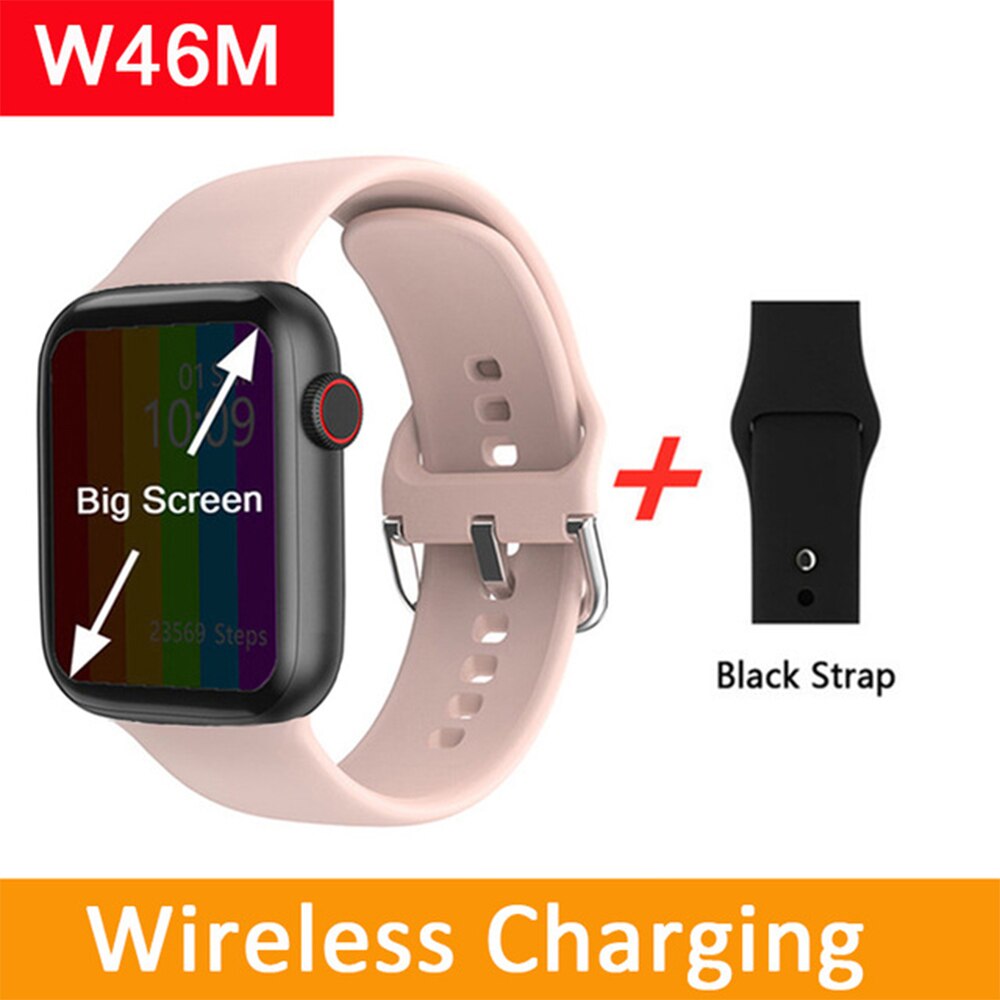 IWO 12 W46M Wasserdicht 1,58 inch Drahtlose Ladegerät Smartwatch Frauen Männer Sport Fitness Herz Rate Tracker Smart Uhr für Android: SET 10 pink