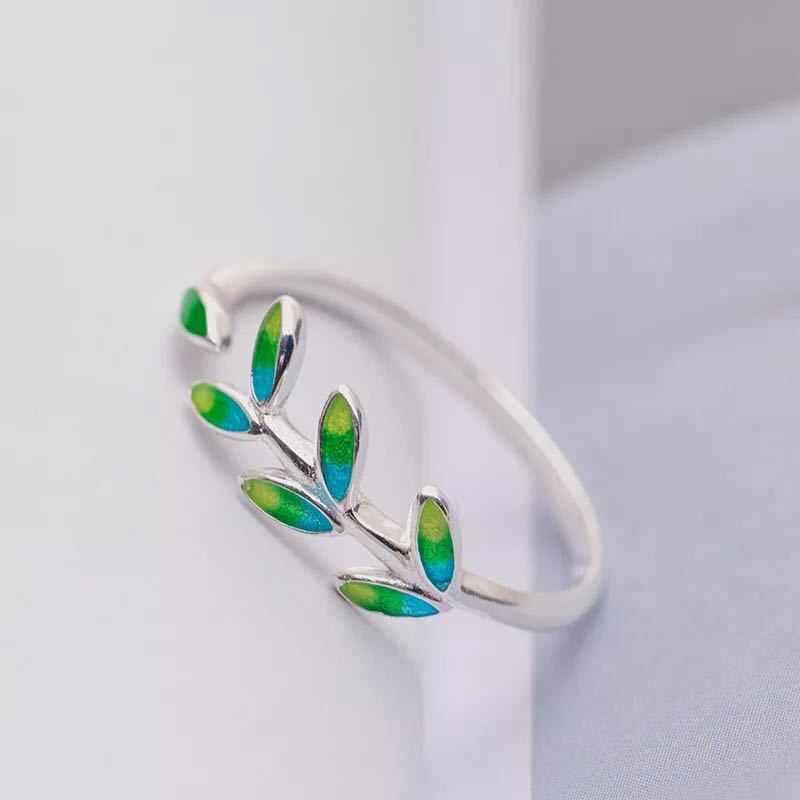 925 Sterling Silver Leaf Ringen Voor Vrouwen Maat Verstelbaar Ringen Mode Bruiloft Sieraden Anillos Mujer