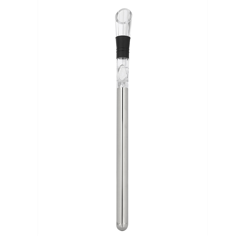 Cubitera de hielo Quickfrozen de acero inoxidable, Bar de vino, decantador, Boca de vertedor, vino, cerveza de trigo, Bar, utensilio enfriador, palo aireador del canalón: Plata
