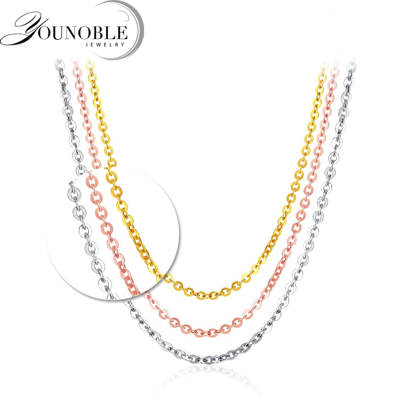 Genuine 18K White Yellow Gold Chain 18 Inches Au750 Rose Gold Necklace Pendant Wendding Party For Women