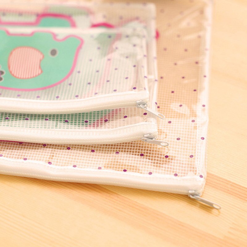 Cartoon Elephant PVC file bag pencil case file folder documents filling bag office school suppllies stationery bag