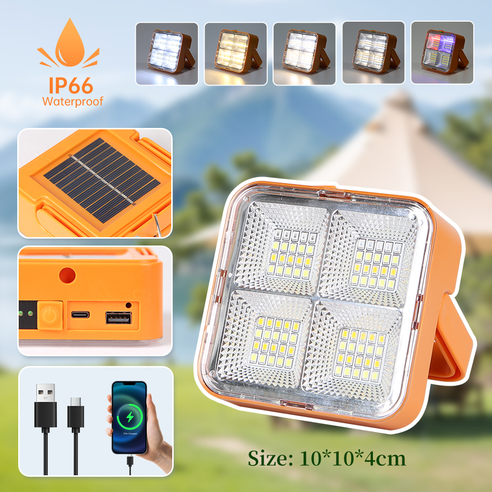 Luz Solar portátil para exteriores, lámpara LED de emergencia recargable con puerto USB, linterna de luz Solar, luces de Camping para viajes y caminatas en Parkside: Azul