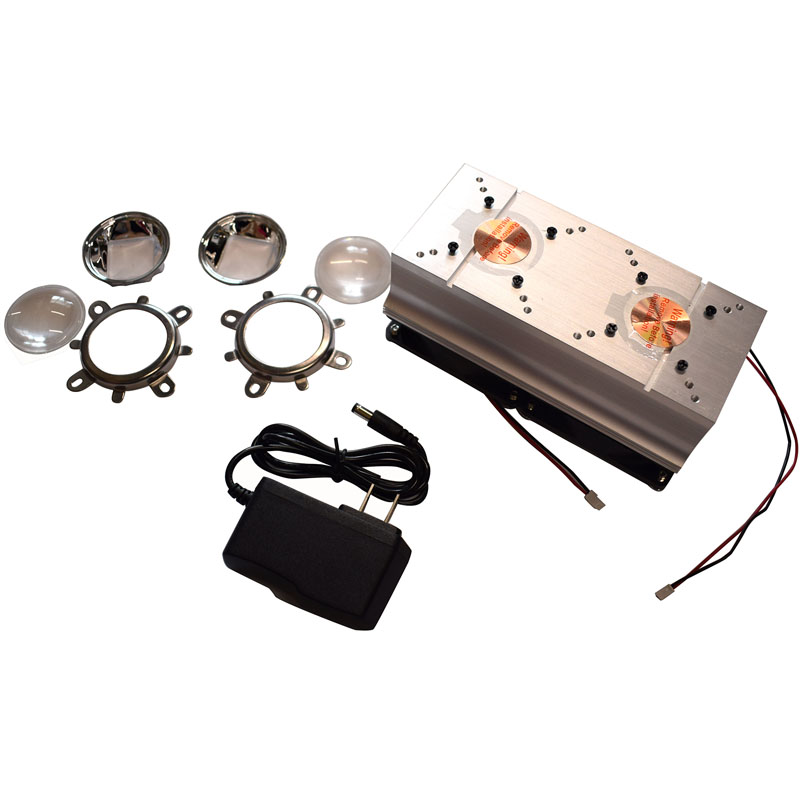 Aluminum Radiator + Fans + 44MM Lens+ LED Power Supply Cooling System For Integrated High Power LED Heat Radiation