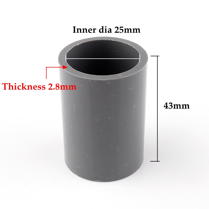 5~50pcs ID 20~50mm Mounting Hydroponics PVC Pipe Straight Equal Connector Plastic Pipe Straight Connector Plastic Joint Fittings: 5pcs / 25mm inner dia